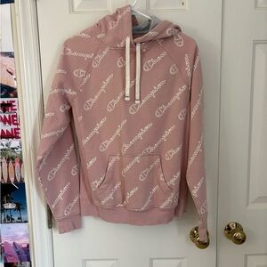 Champion Pink Logo Hoodie